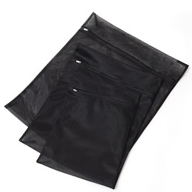 CENPEK Set of 5 Laundry Bags, Fine Mesh Wash Bags, Zipper, Protects the Best Clothes in the Washing Machine (Black)