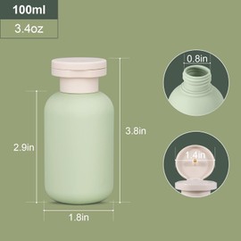 3 Piezas Botellas de Viaje 100 Ml, Envases para sin Fugas, Set de Kit de Aseo Personal Mujer, Accesorios de (verde + Azul + Rosa, 3.4 Onzas)