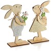 com-four Set of 2 Decorative Stands for Easter, Easter Bunnies