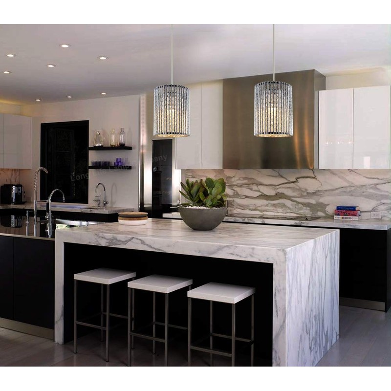 Crystal Light Shade for Ceiling Pendants Chrome Frame Chandelier Droplets