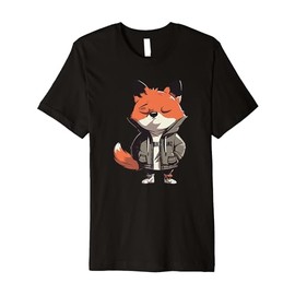 Cool Jacket Foxes Relaxing Forest Animal Premium T-Shirt