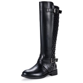 Jeossy Women's 950 Knee High Ridng Boots, Metal Buckle Boot, Black, Size 8 US(DJY950 Black 08)