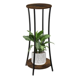 YINMIT Plant Stand Indoor,2 Tier Round Potted Holder Rack,Flower Pot Stand Shelf,Round Supports Rack,Corner Plant Shelf for Balcony Garden Patio Living Room
