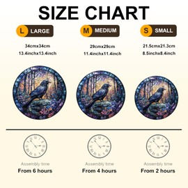 Wooden Puzzles for Adults, Wooden Jigsaw Puzzles, Exquisite Raven Puzzle, Gifts for Family or Friends for Any Holiday.（13.4 * 13.4 in 300pcs）