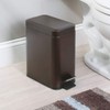 mDesign 1.3 Gallon Rectangular Slim Profile Steel Step Trash Can