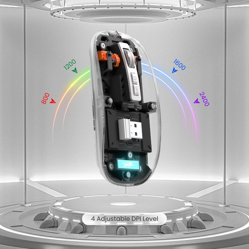UrChoiceLtd T900 Kabellose Bluetooth-Maus, Multi-Device Slim Cordless Mouse (Dual-Mode: BT