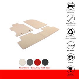 IKON MOTORSPORTS, Floor Mat Compatible with 2006-2011 Honda Civic, Factory Fitment Red Nylon Front & Rear Car Floor Mats Liner Carpets Replacement 3PC