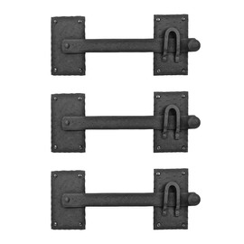 Renovators Supply Manufacturing Black Iron Gate Flip Latch 12" Large Antique Two Sided Flip Locks Rust Resistant Powder Coated Barn Door and Fence Gate Latches with Hardware Pack of 3