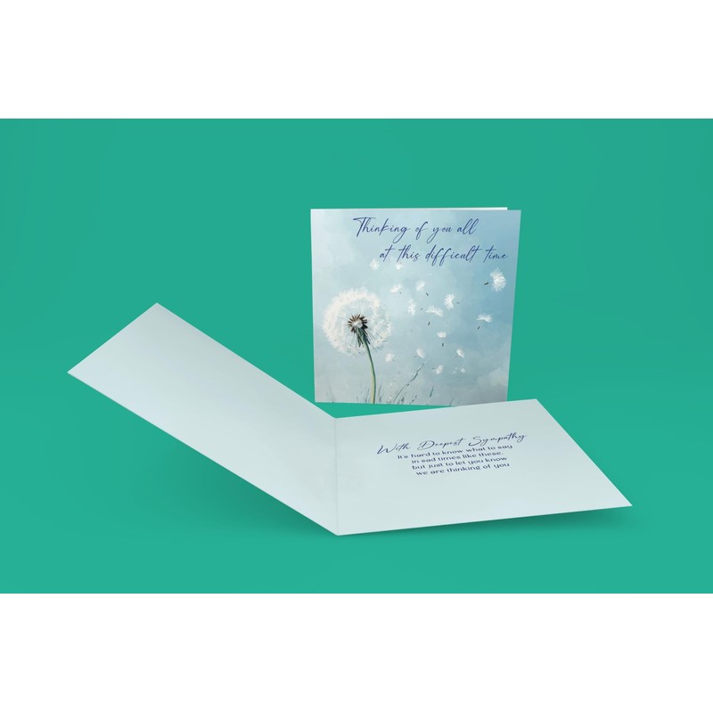 Dandelion With Sympathy Card - Watercolour Style with Sentimental Message