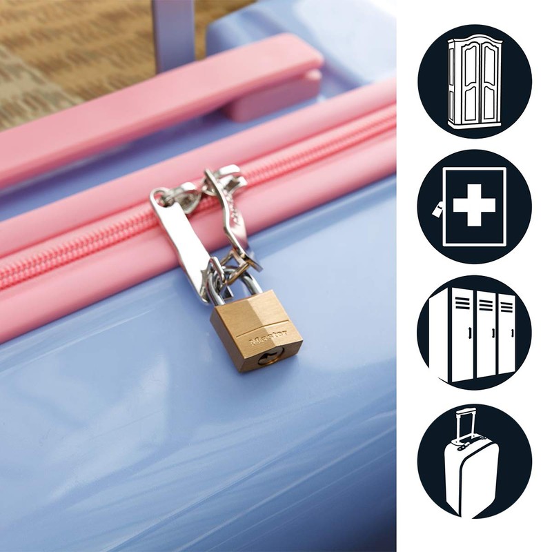 Master Lock 4120KA-123 Schlüssel Vorhängeschloss aus Messing, Gold, 3,4 x