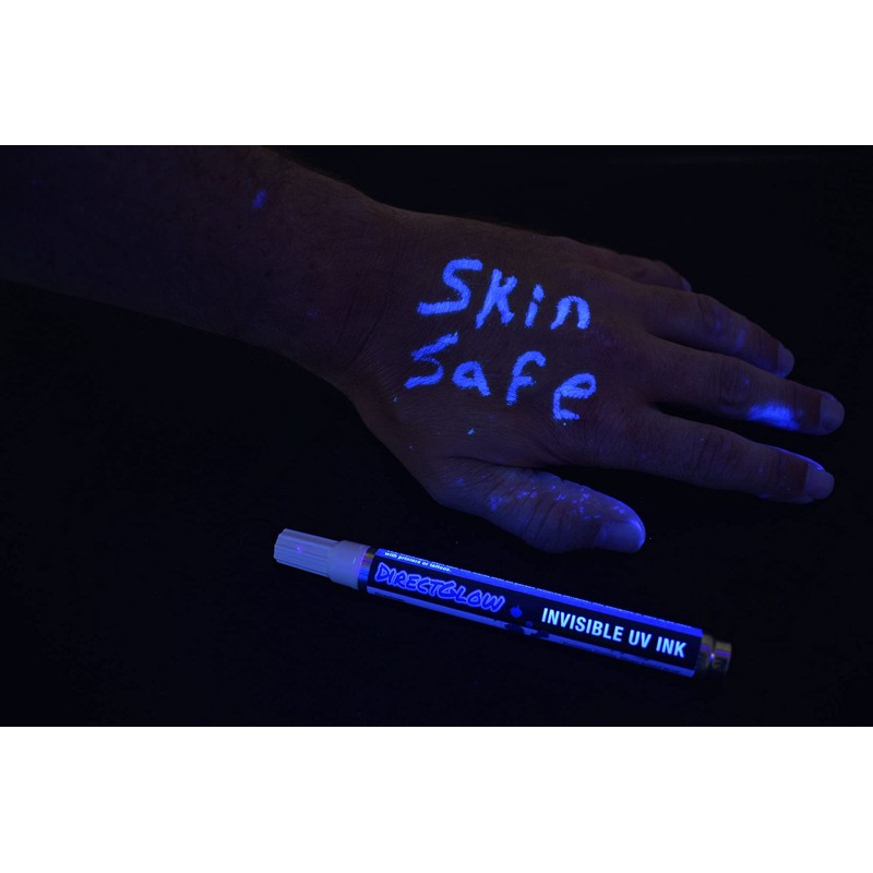 DirectGlow UV Blacklight Invisible Blue Ink Ultraviolet Reactive Marker Secret