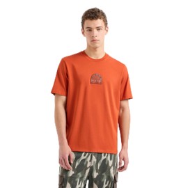 Armani Exchange Men's Semi Circle Camo with AX Logo Graphic Regular Fit Heavy, Rooibos Tea