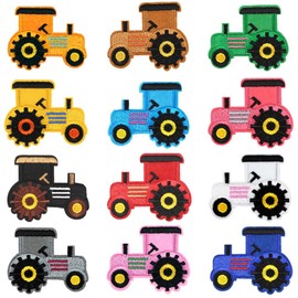 MEZHEN Tractor Iron-On Patch Children's Tractor Embroidered Iron-On Patch for Clothing Applique Patches DIY T-Shirt Jeans