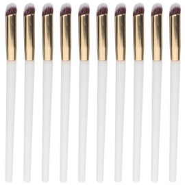 HOMSFOU Set de 10 Brochas Correctoras de Maquillaje Mango de Madera y Fibra, para Aplicar Corrector y Sombra de Ojos de Forma Uniforme Marcas