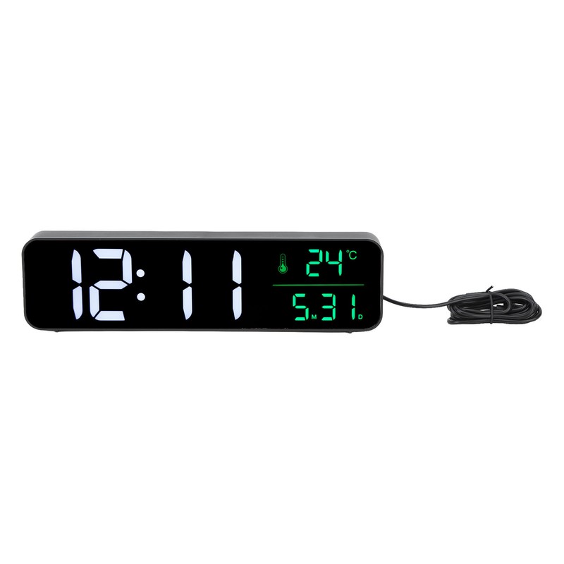 LED Music Alarm Clock 5 Adjustable Brightness 12/24H Large Display