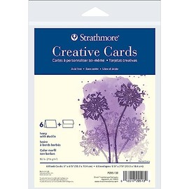 Strathmore Creative Cards, Ivory with Deckle Edge, 5x6.875 inches, 6 Pack, Envelopes Included - Custom Greeting Cards for Weddings, Events, Birthdays