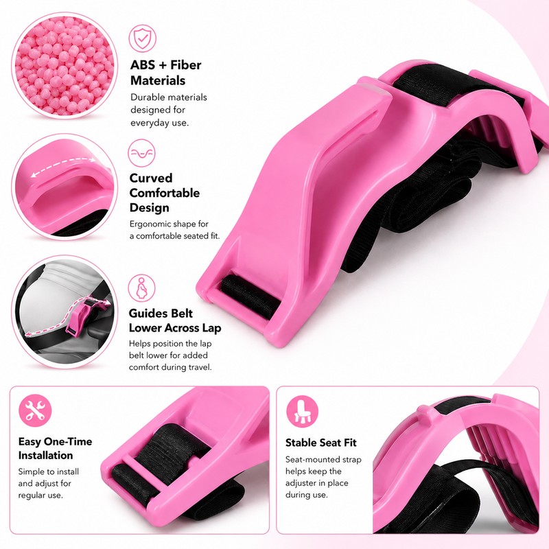 Pregnancy Seat Belt Comfort Adjuster – Maternity Lap Belt Positioning
