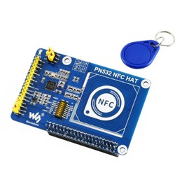 PN532 NFC HAT Compatible with Raspberry Pi 5/ 4B/3B+/3B/2B/A+/Zero W/WH/Zero 2 W/Pico/Pico 2W, PN532 Chip, Support Multi NFC/RFID Cards, 13.56 MHz Band, I2C, SPI, and UART Interfaces