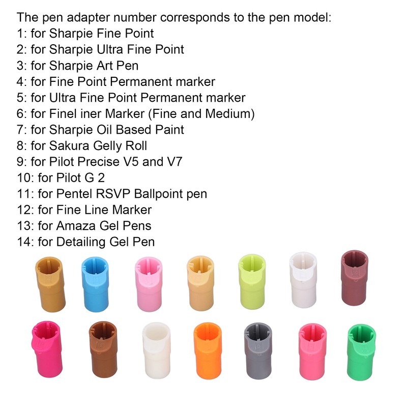 14 Pcs Pen Adapter Replacement ABS Marker Adapter Holder Set