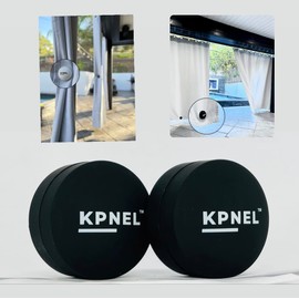KPNEL 2 Pairs of Heavy-Duty Magnetic Outdoor Patio Curtain Weights, Durable Silicon Encased, Shower Curtain Weight, Flag Weight, 2 Pairs Over 1 lbs. (Matte Black)