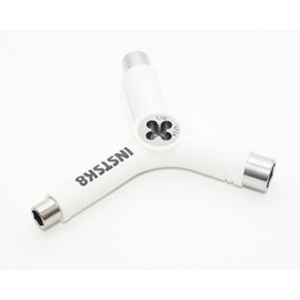 INSTSK8 1 Inch + Screw Set with Axle Nut Threaded Skateboard Skateboard Tool Y-Shape Tool Wrench (White)