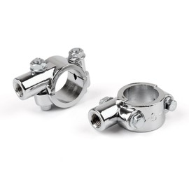 MAH HORNETS Handlebar Rearview Mirror Mount 1.0 Inch (25mm Diameter) Holder Clamp - Aluminum Motorcycle Bike Handle Bar 10mm Thread Mount Adaptor Chrome (2Pcs)