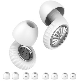 ZYNWEAI Ear Plugs for Sleep – Noise Cancelling Ear Plugs, Soft & Comfortable Earplugs for Sleeping, Hearing Protection, Sleep Ear Plugs for Snoring, Travel, Work & Study, 8 Ear Tips in XS/S/M/L-White