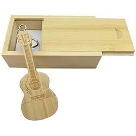 Guitar Shaped Wood Memory Stick USB Flash Drive in Wood Box (USB3.0/8GB)