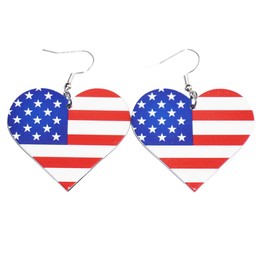 Women Adult Patriotic Dangle Drop Stud Earrings, 4th of July Red White Blue USA Star Earrings American Flag Acrylic Jewelry Women Independence Day Earring (USA Earring E)