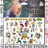 Toy Story Temporary Tattoos,8 Sheets 200+ Patterns Temporary Waterproof Removable,