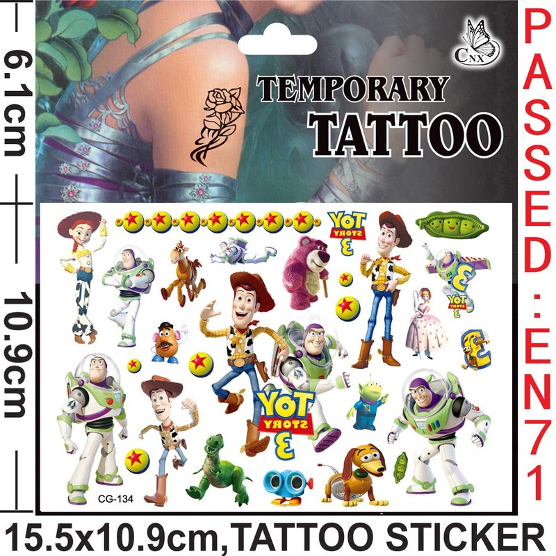 Toy Story Temporary Tattoos,8 Sheets 200+ Patterns Temporary Waterproof Removable,