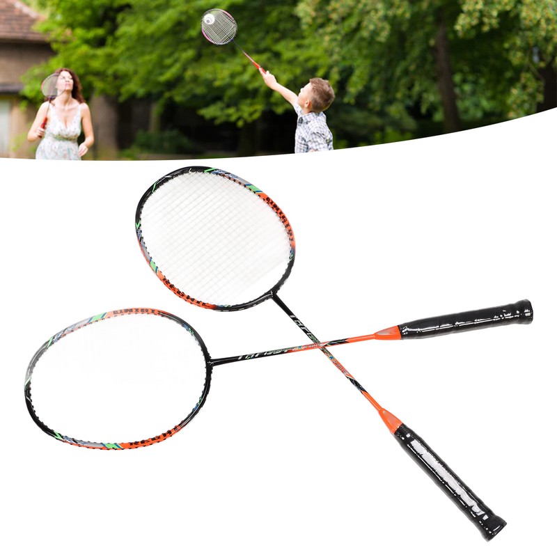 2 Pcs Carbon Fiber Badminton Rackets Ultra Light Adult for