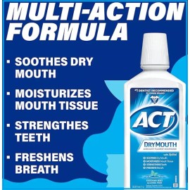 ACT Total Care Anticavity Fluoride Mouthwash Dry Mouth w/ Xylitol, Mint, 33.8oz