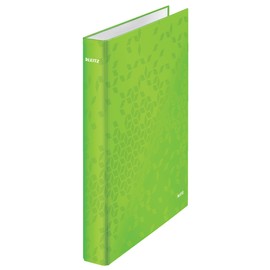 Leitz A4 2 Ring Binder, Holds up to 230 Sheets, WOW Range, 25 mm Spine, Green, 42410054