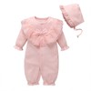 amropi Baby Girl Lace Collar Romper Long Sleeve Cotton Baby