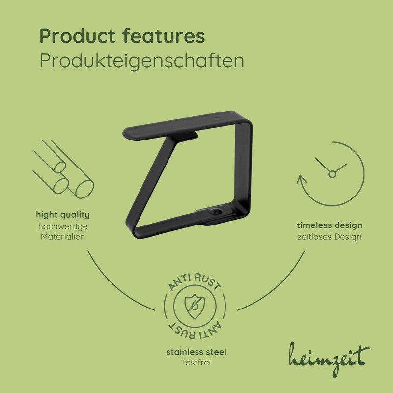 heimzeit Tablecloth Clips Made of High-Quality Stainless Steel [Pack of