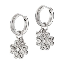 Emporio Armani Women's Stainless Steel or Semi-Precious Metal Earrings with Back, Hook or Post Clasp, Unit size, Sterling Silver, No Gemstone