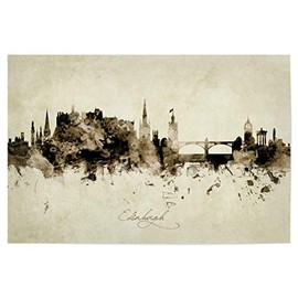 artboxONE Poster 30 x 20 cm Cities Edinburgh Scotland Skyline Sepia Picture Edinburgh Painting