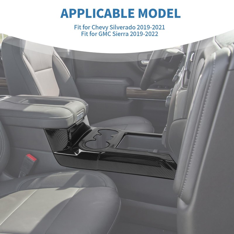 PDKLIN for Silverado Carbon Fiber Gear Shift Panel Trim Cover