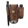 TOURBON Men Leather EDC Organizer Sheath Handmade Tactical Multitool Pouch
