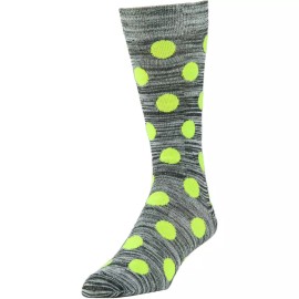 George Men's George Fashion Crew Dress Socks Spacedye Neon Green/Yellow Dot Size 6-12