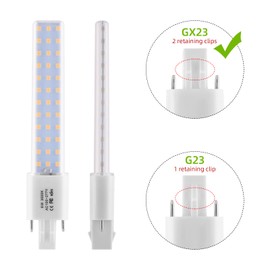 Lidesheng GX23 LED Light Bulb Plug and Play Replacement 13W CFL LED Stick PL Bulb GX23-2 Pin Base,360° Beam Angle,Warm White 3000K,Driven by 100-277V and CFL Ballast 2 Pack (Warm White, GX23 6W)