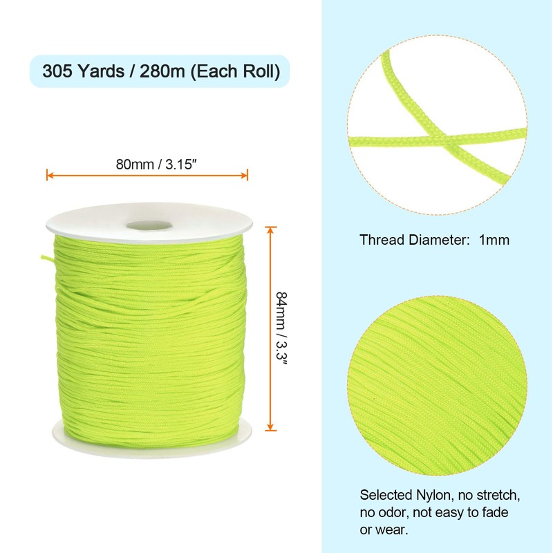 sourcing map 1mm Nylon String Cord 305 Yards Nylon Satin