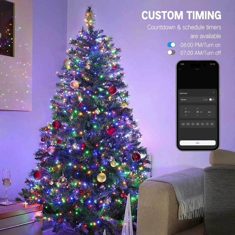 Odeetronic Smart Christmas Tree Lights, 98 Ft 300 LED Color