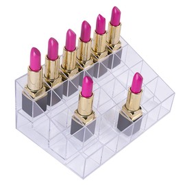 Benbilry Lipstick Holder, 24 Slots Clear Acrylic Lipstick Organezer Display Transparent Makeup Organizer (24 Slots)