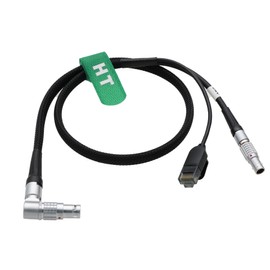 HangTon Cable for Teradek COLR to ARRI ALEXA Mini, Mini LF, Classic, XT, SXT，LF Camera, Remote Control Ethernet Power, Rotated Angled 10 Pin to 2 Pin RJ45, 60cm