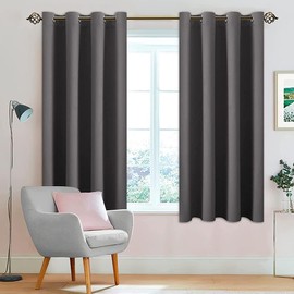 TBONEEY Cortinas Opacas, 2 Piezas Cortinas Blackout con Aislamiento Térmico para Estar/Recámara Ventana, con Ojales en la Parte Superior, Impermeable, Reducción Ruido (107x160cm)