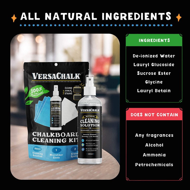 100% Natural Chalkboard Cleaner Spray and Eraser Kit by VersaChalk