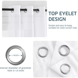 JOMOMAX Cortinas Translucidas, 134 * 210 cm Cortinas para Sala, con Ojales En La Parte Superior, Suave y Sedoso, DiseñO Simple, Cortina Transparentes para Recamara y Sala, 2 Paneles