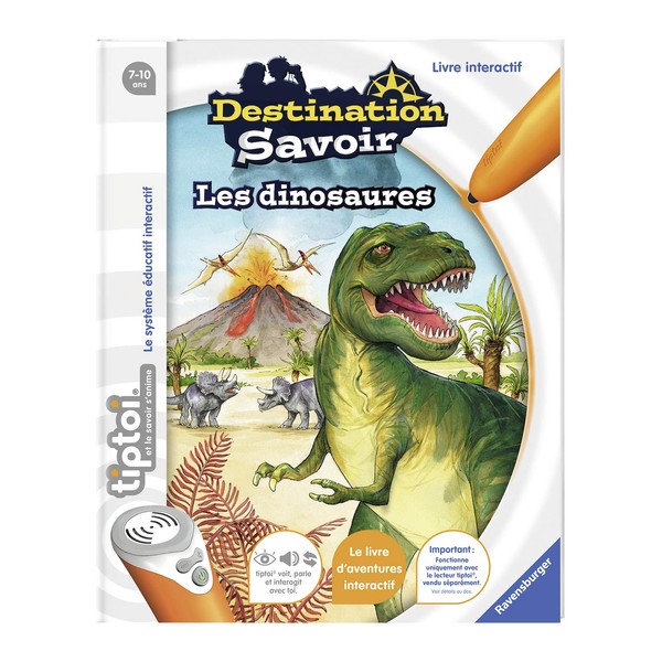 Ravensburger - Livre d'aventure interactif tiptoi - Destination savoir Les dinosaures - Jeux électroniques éducatifs sans écran et en français - A partir de 7 ans - 00599